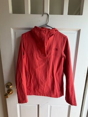The North Face Coral Red Hooded Fleece Pullover